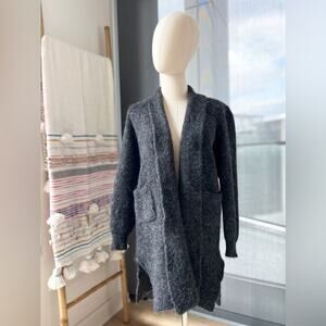 Simply Natural Grey Alpaca Acrylic Open Front Cardigan Sweater Women’s Size S-M